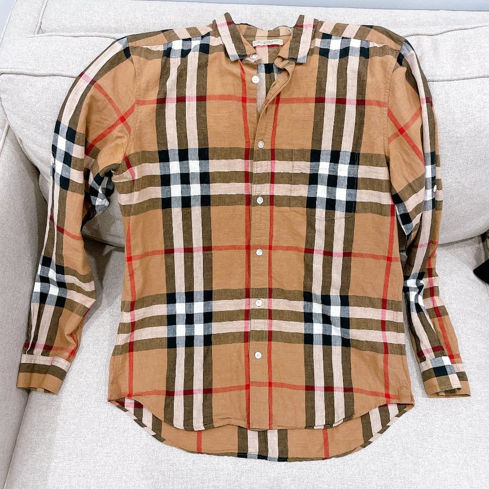 95% NEW BURBERRY MENS DRESS SHIRT, SIZE M